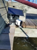 Security camera - Camera mounted on dock.